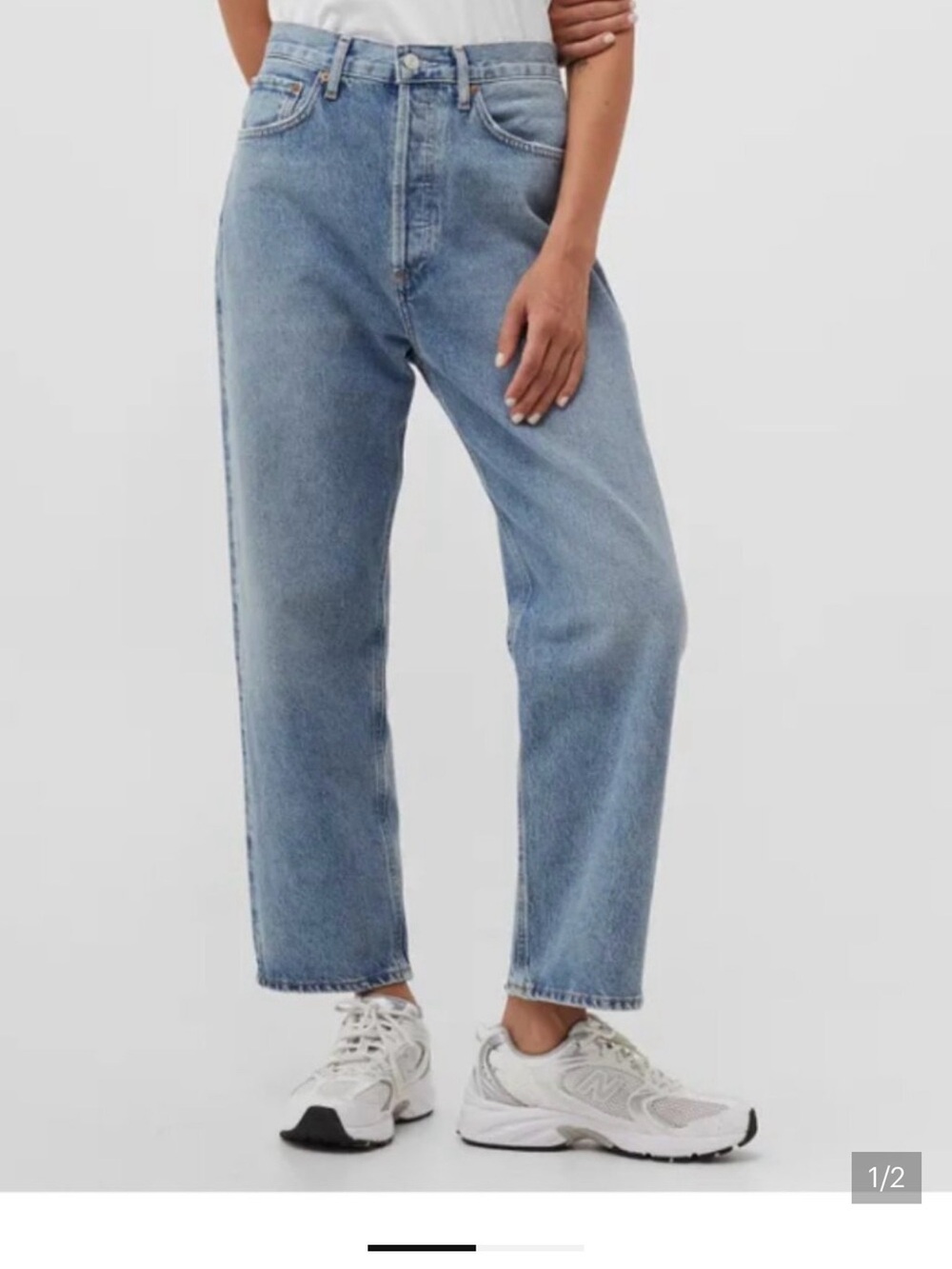 Agolde Light Wash High-Rise Straight Leg Jeans
